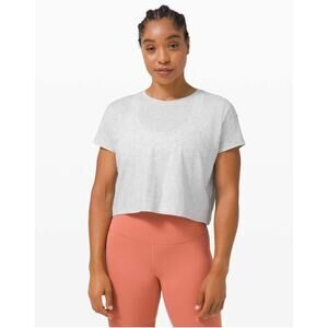 Women's Lululemon Cates Tee Heathered Core Ultra Light Grey 6